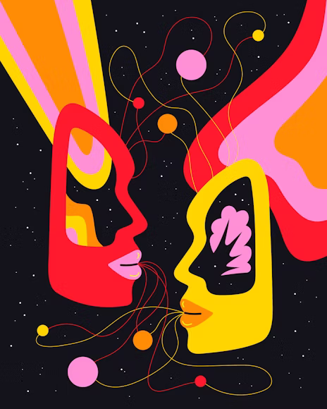 Illustration poétique, jardin qui pousse dans la tête d'une personne